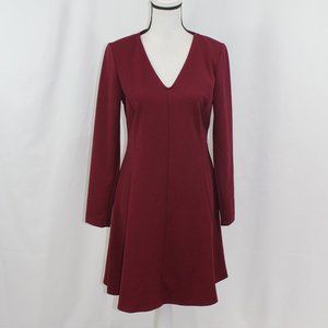 Tash + Sophie Wine Red Long Sleeve Dress NWT